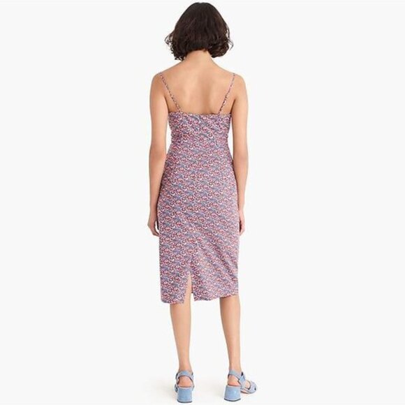 J.Crew x Liberty 10 Spaghetti Strap Dress Betsy Ann Floral Print Blue Red - Picture 4 of 13
